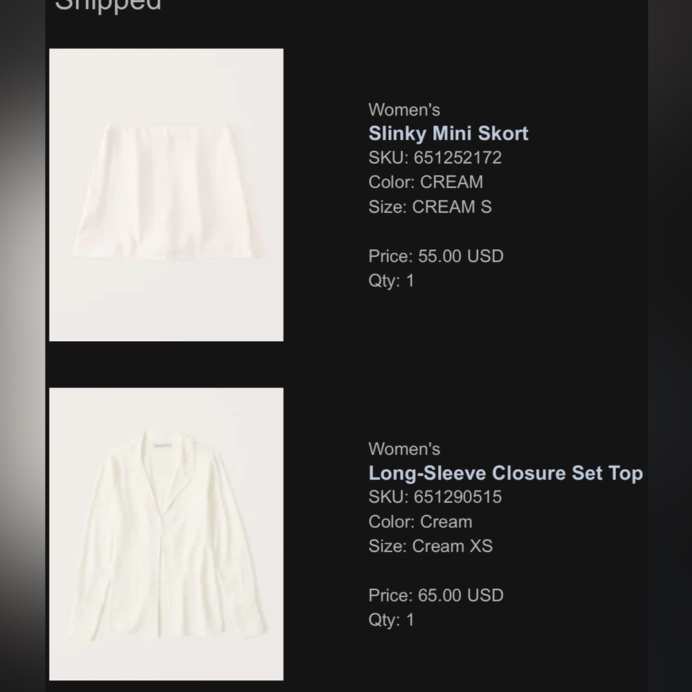 Abercrombie Slinky Blouse in cream (skirt not included)